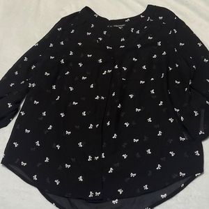 Black w/bows sheer blouse